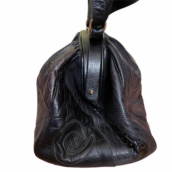 Vtg Sharif Reptile Leather Convertible Doctor Bag - Picture 9 of 12